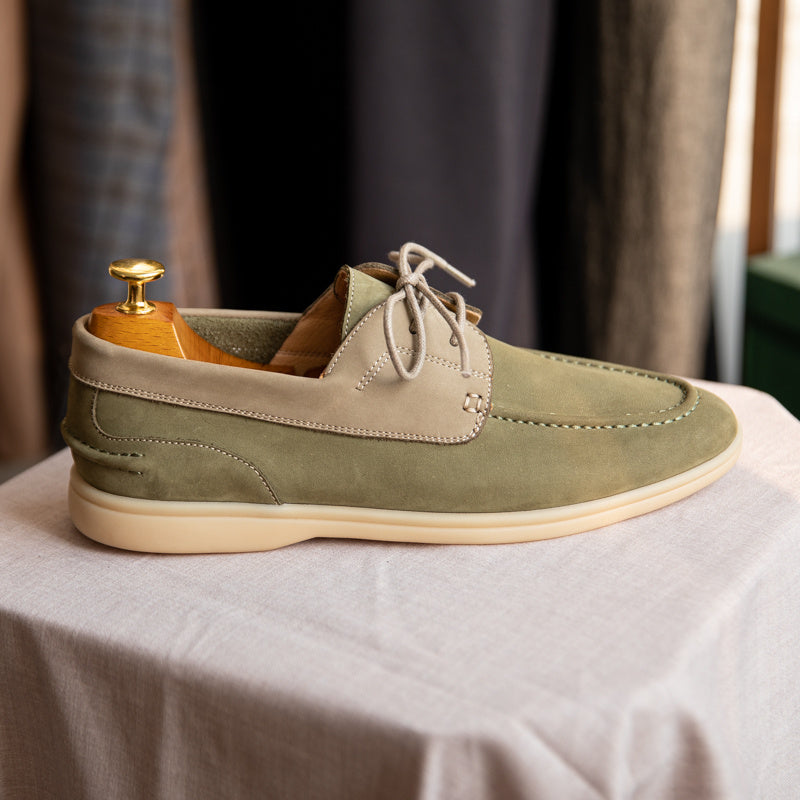 Lace-up Vintage High Mercerized Suede Sailing Shoes