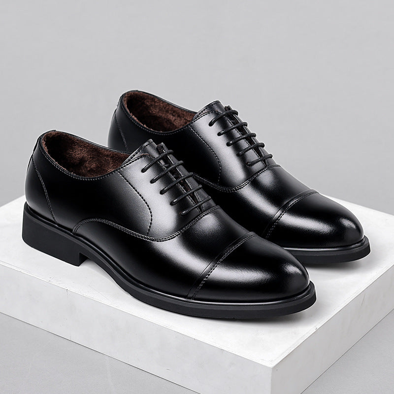 Zapatos de cuero para hombre con plantilla que aumenta la altura y punta puntiaguda para bodas