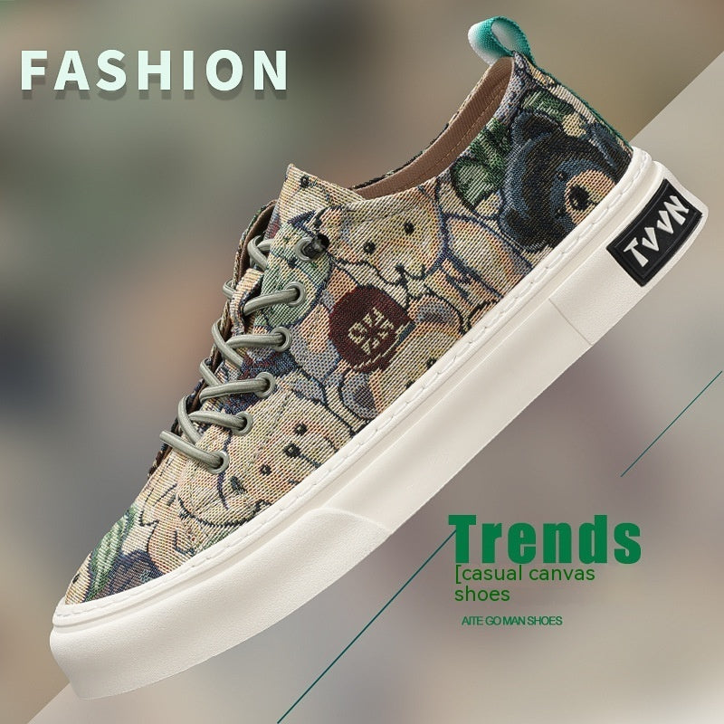 Zapatos de tela transpirables de verano, zapatos de lona casuales de caña baja para hombre con cordones en la parte delantera