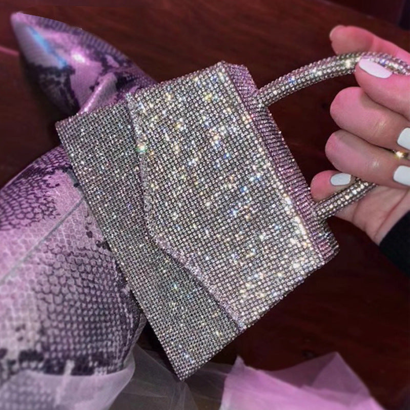 Sac à main pour robe de soirée en strass brillant pour femme