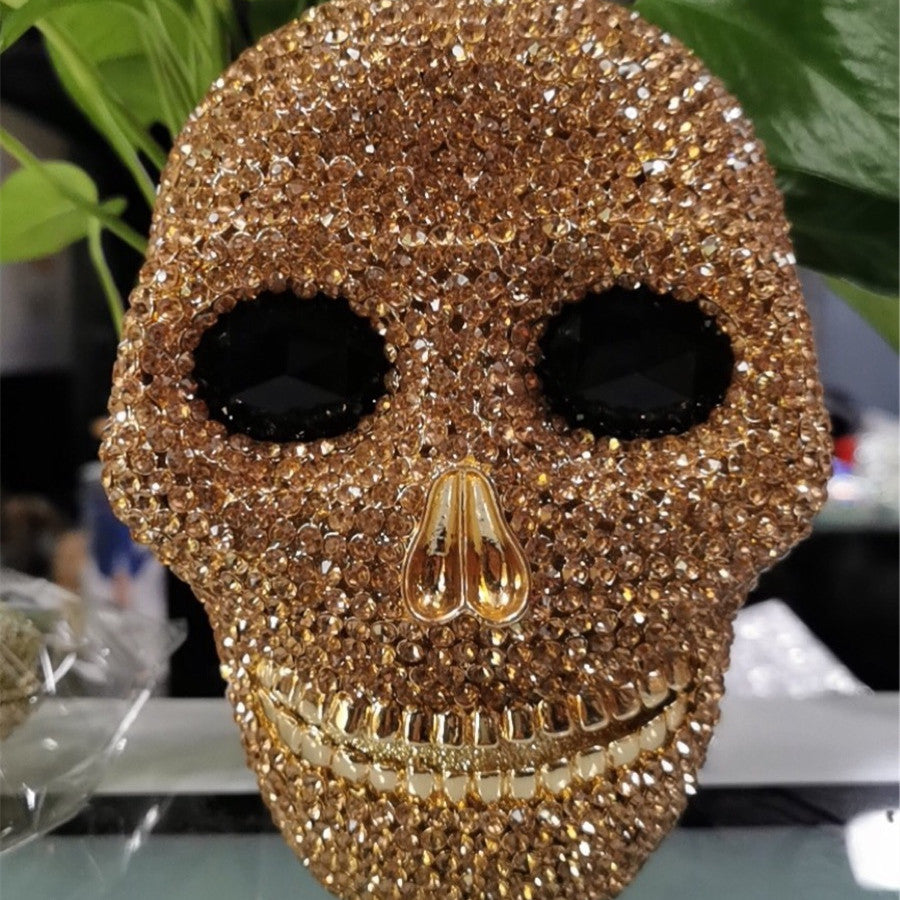 Organizador de cenas con forma de calavera de diamante para mujer