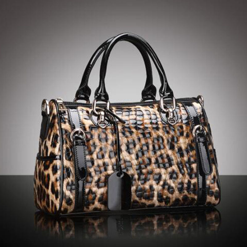 Leopard Print Handbag Fashion All-match Leather Large-capacity One-shoulder