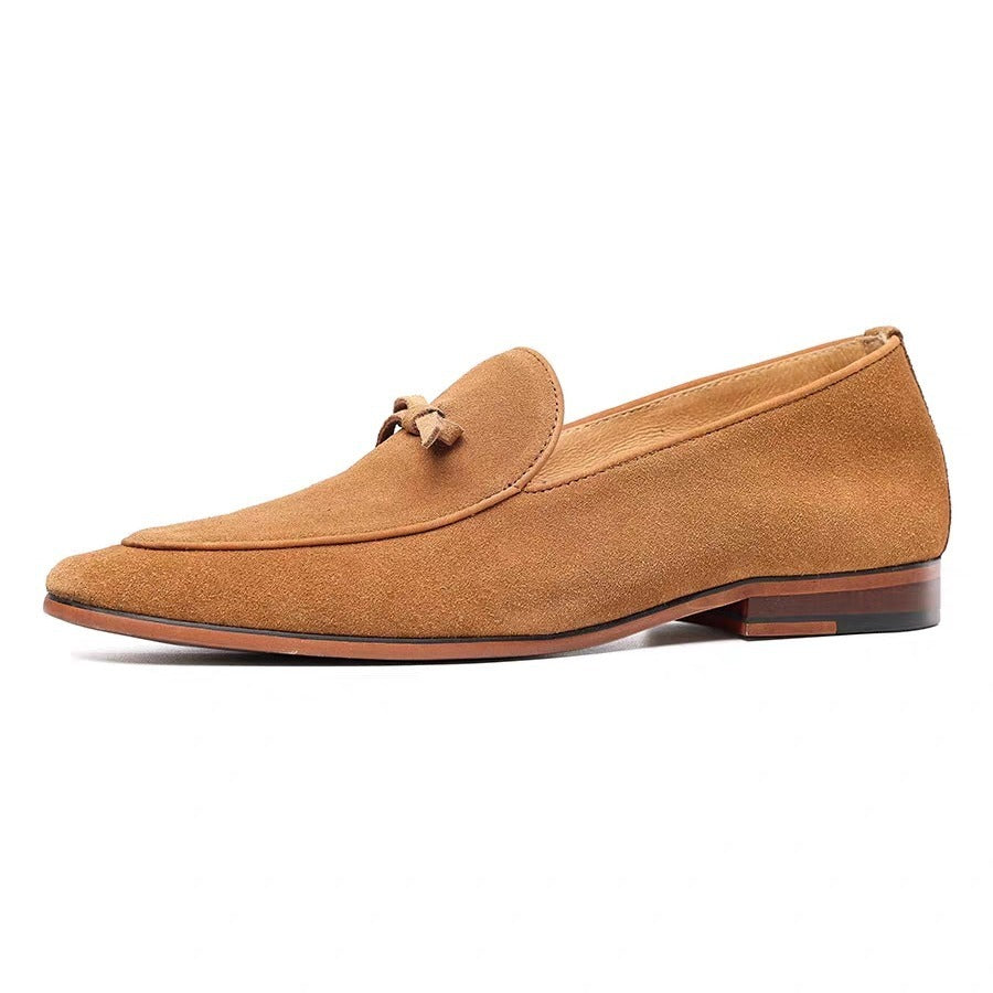 Suede Leather Business Casual Leather Shoes Slip-on Breathable British Style