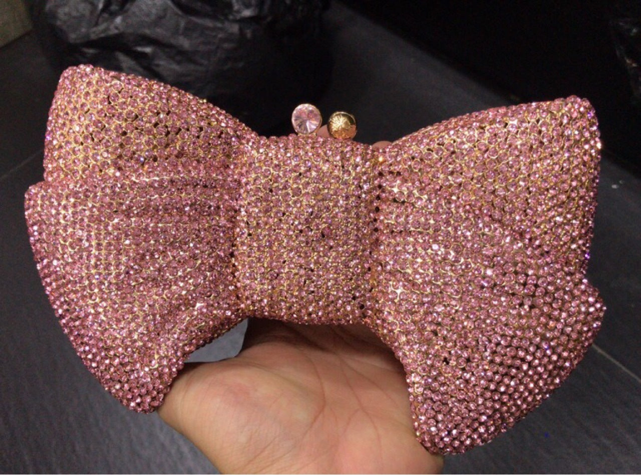 Women's New Bow And Diamond Evening Bag