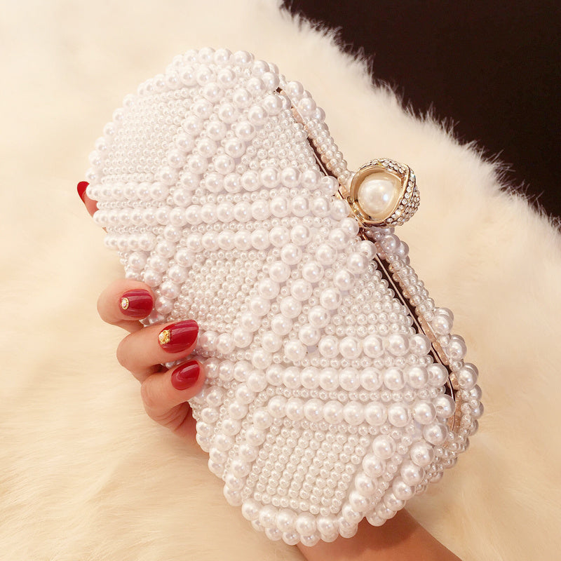 Fashion Retro Women's Rhinestone Pearl Handbag