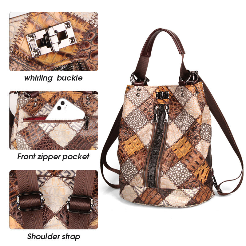 Bolsos de cuero, mochila escolar coreana de moda, mochila informal antirrobo