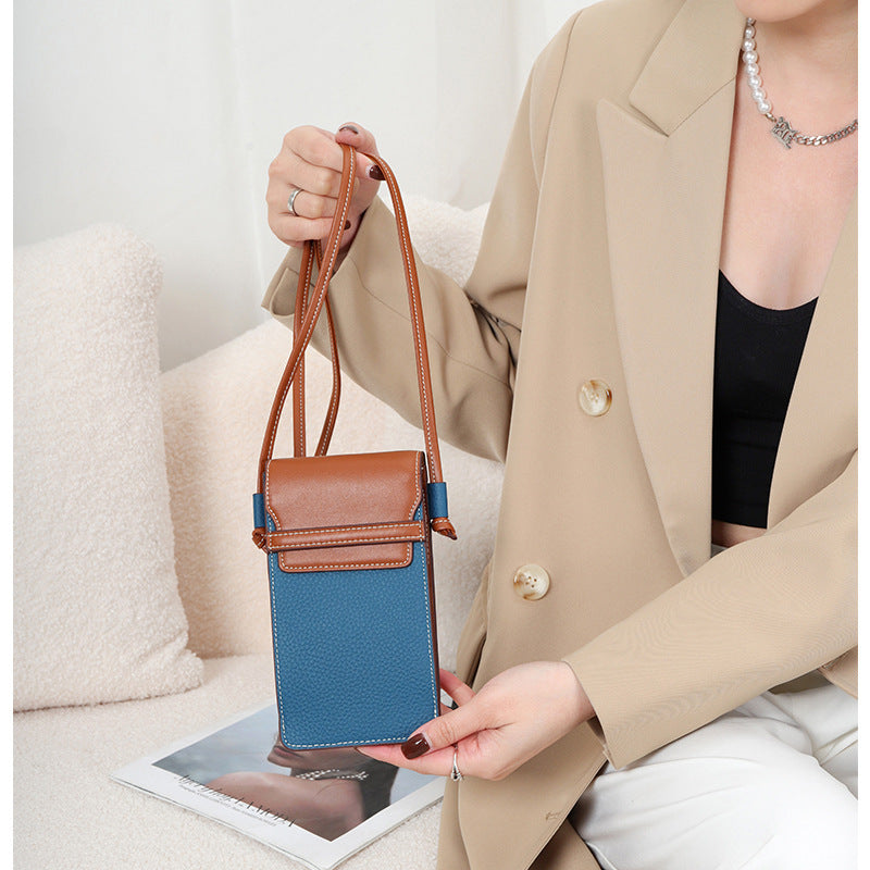 Fashion Phone Bag Hit Color One Shoulder Women