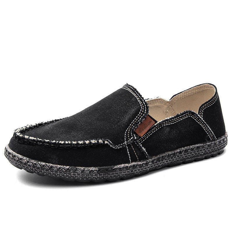 Chaussures décontractées à enfiler en tissu de Pékin ancien pour hommes, style rétro, paresseux, tendance