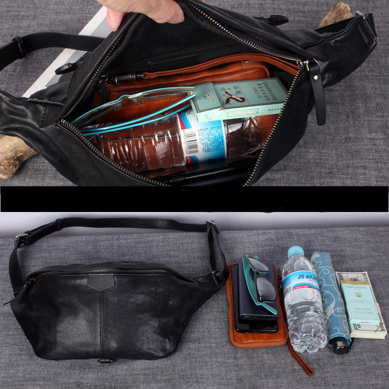 Men's Fashion Casual Head Leather Shoulder Bag