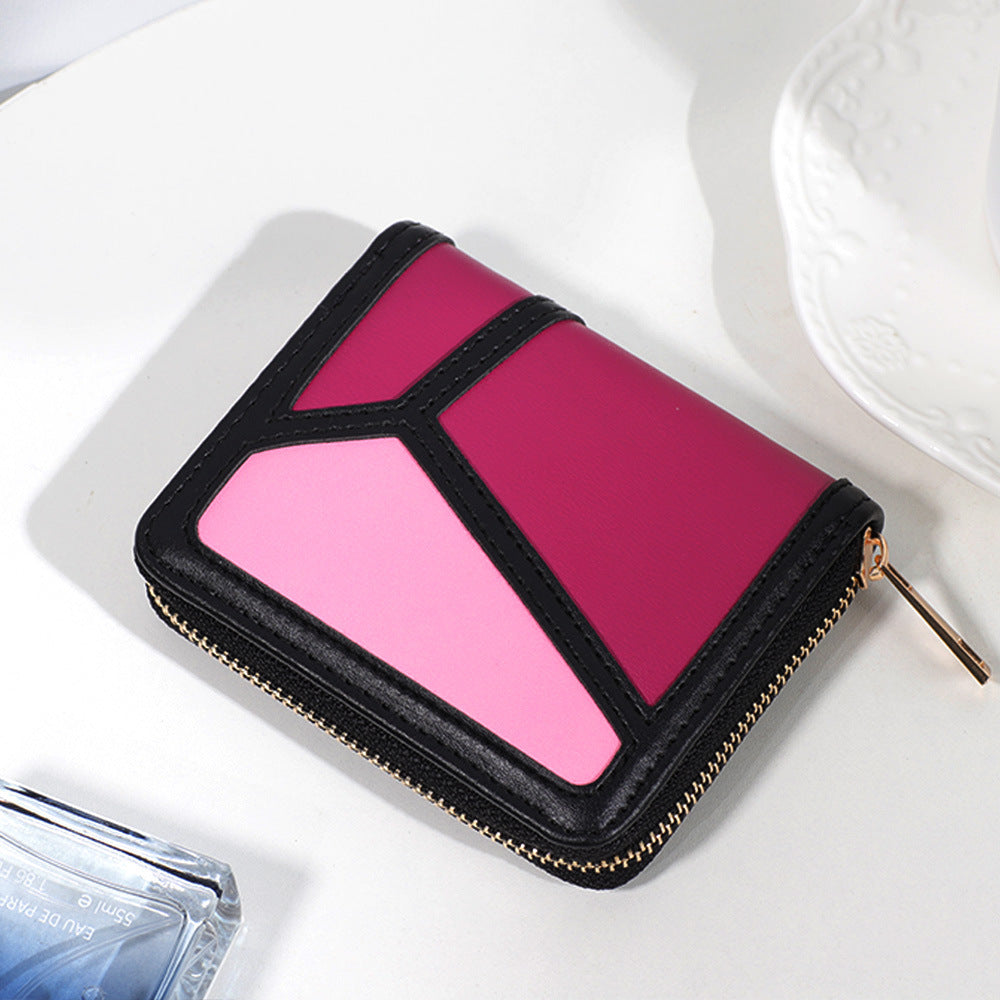 Color Contrast Patchwork Women's Wallet Single Zipper Retro Wallet