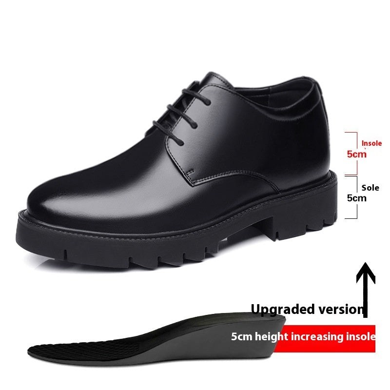 Chaussures en cuir de vachette respirantes pour hommes augmentant la taille