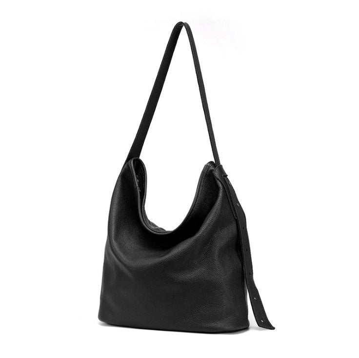 The First Layer Of Cowhide Simple All-match Bucket Bag Shoulder Messenger Leather