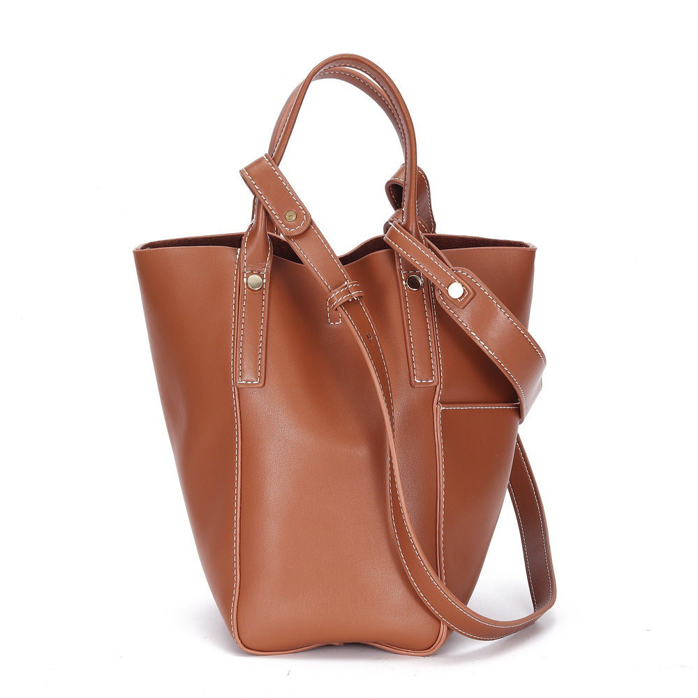 Original Fashion One-shoulder Soft Leather Bucket Bag