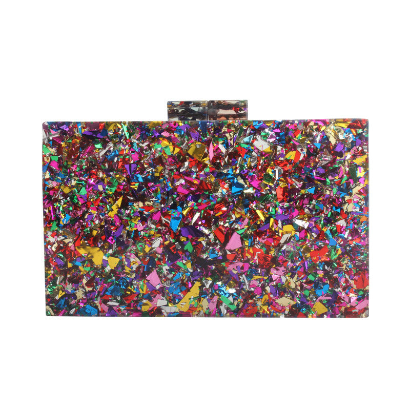 Petit sac carré de perles en acrylique polyvalentes