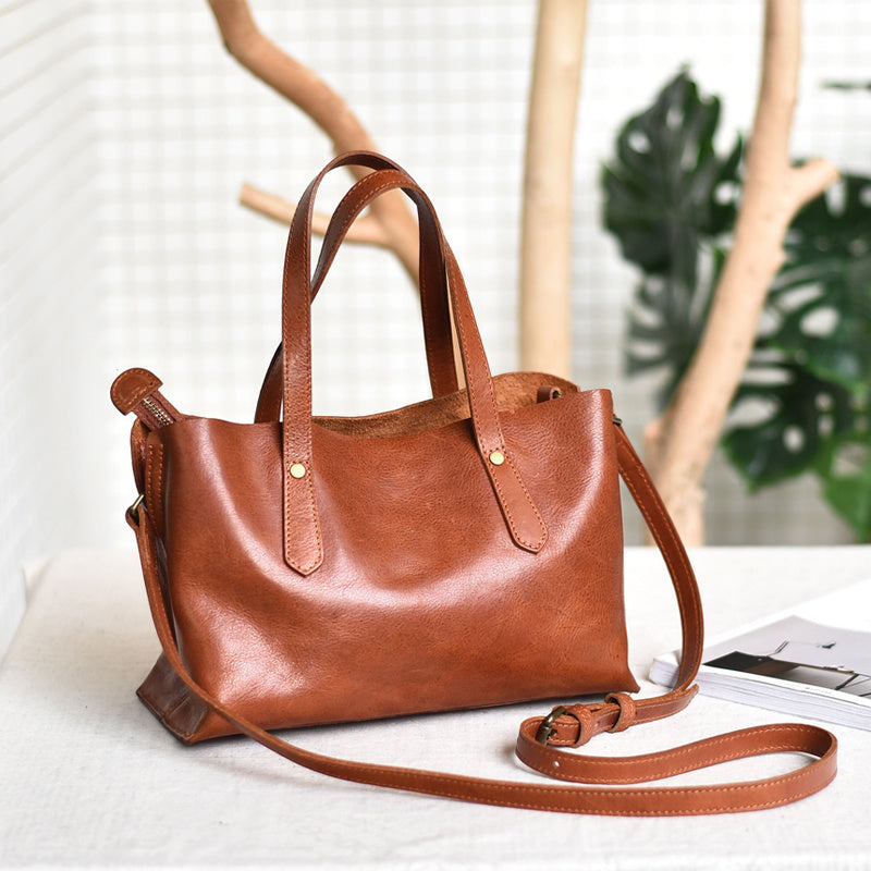 Sac à bandoulière en cuir fait main, tendance et polyvalent pour femme