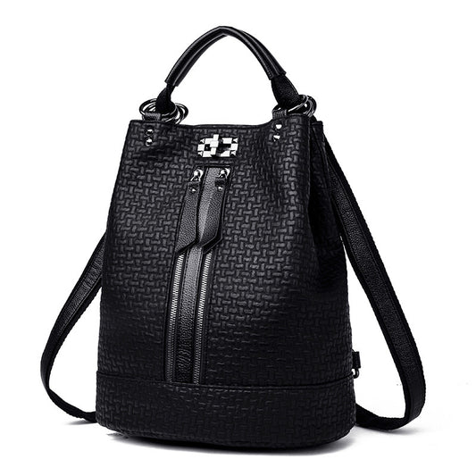 Bolsos de cuero, mochila escolar coreana de moda, mochila informal antirrobo