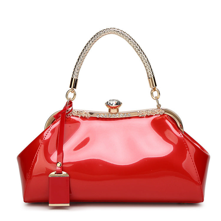 Patent Leather Shiny Handbag Women's One-shoulder Diagonal Bag