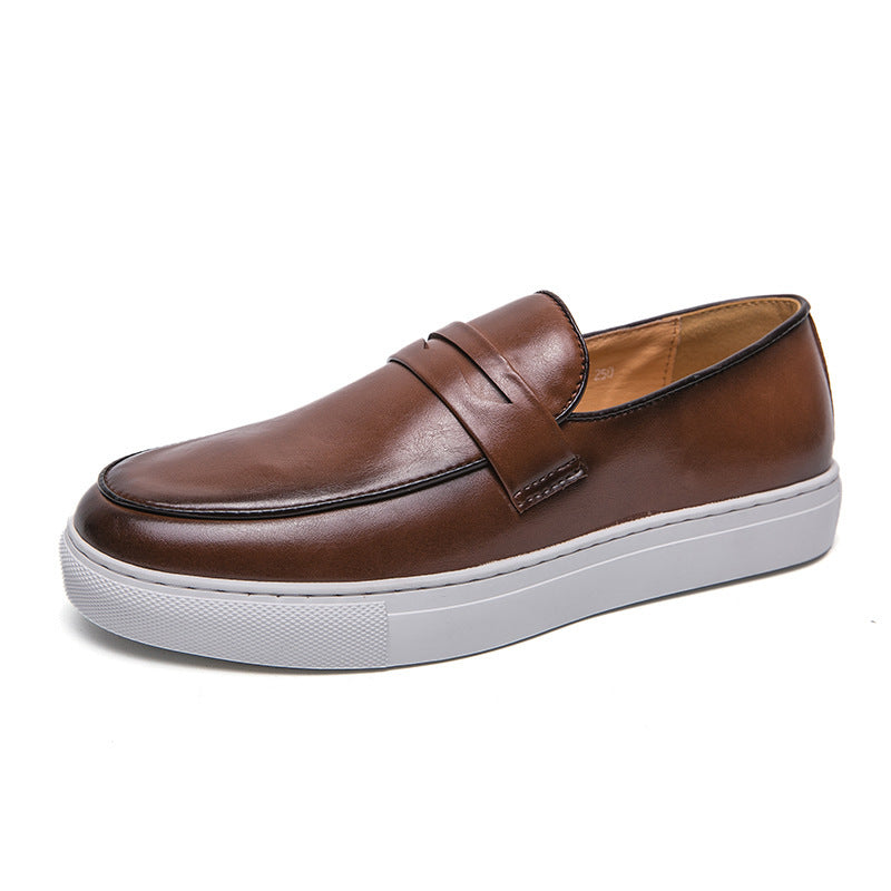 Zapatos de tabla de talla grande para hombre, zapatos casuales de cuero para negocios