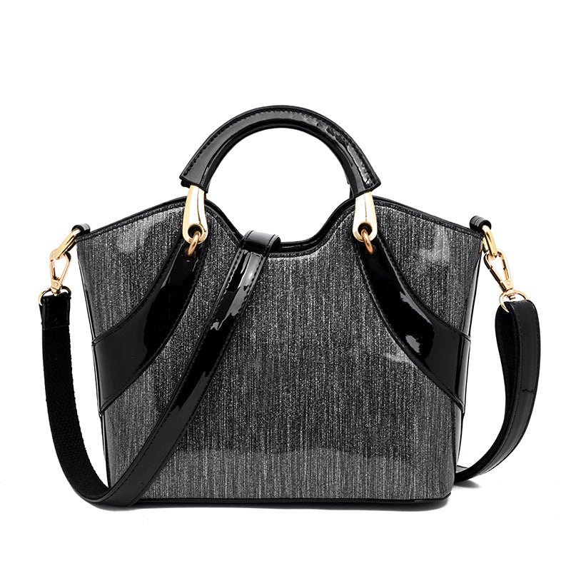 Fashion Patent Leather Sequined One-shoulder Messenger Handbag