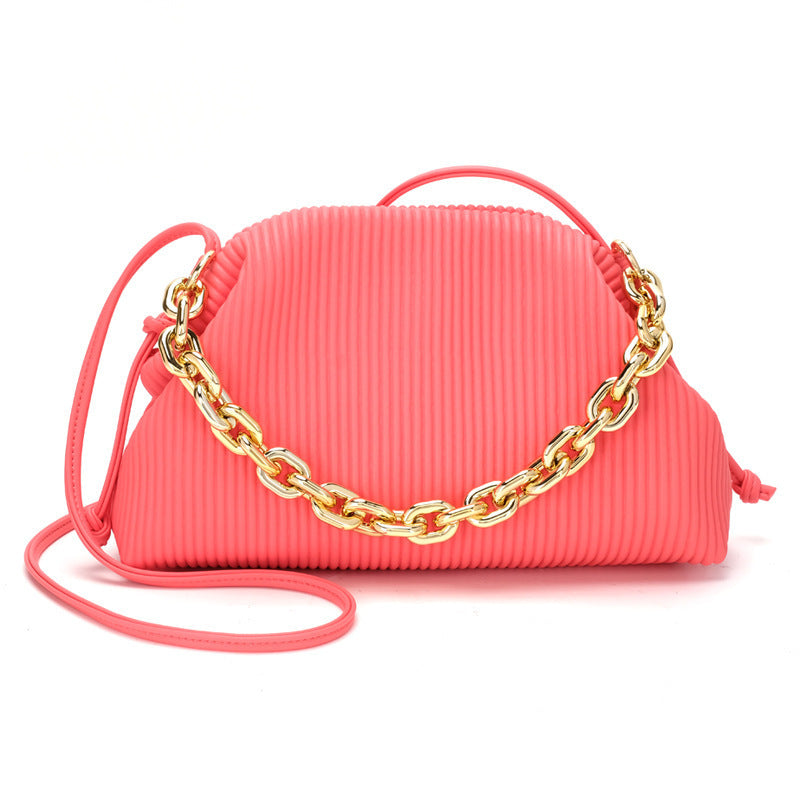 Thick Chain Cloud Bag Pleats Small Fashion