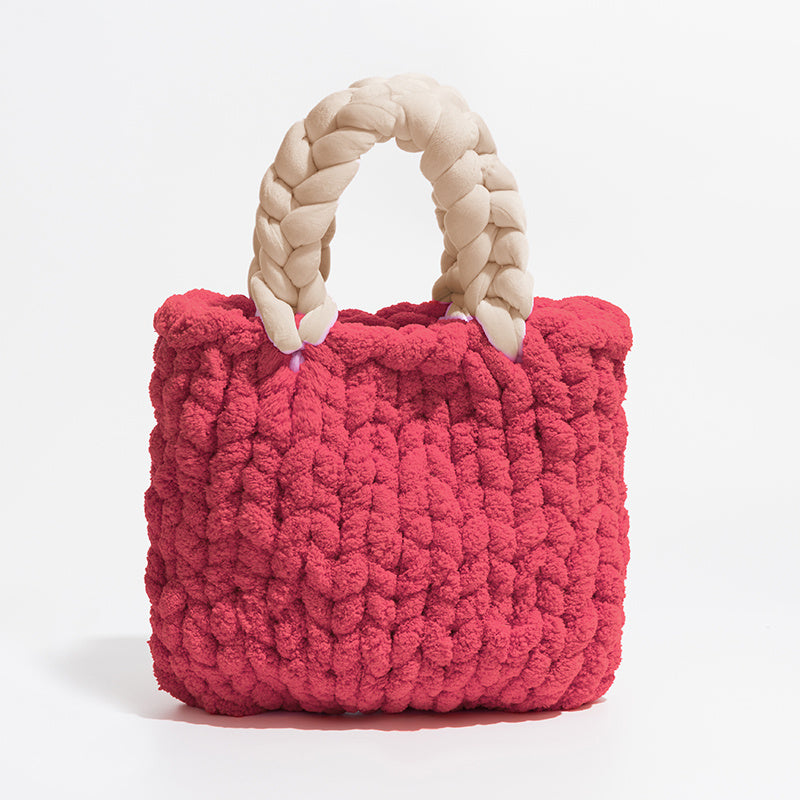 Bolso tipo cubo tejido a mano para mujer