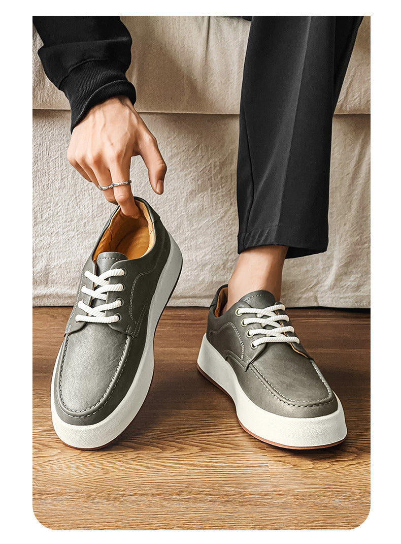 Zapatos casuales de plataforma con cordones para hombre