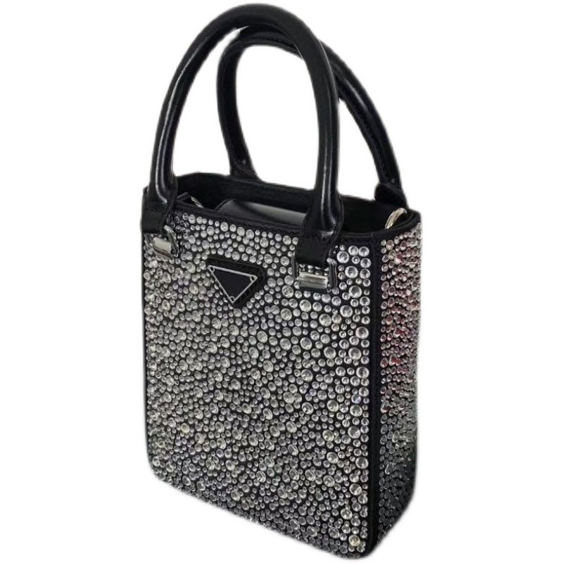 Sac à bandoulière haut de gamme pour femme avec strass et diamants