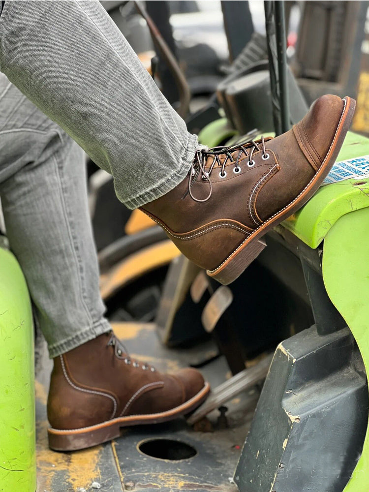 Botas de paracaidista de cuero Crazy Horse de caña alta para actividades al aire libre y ocio