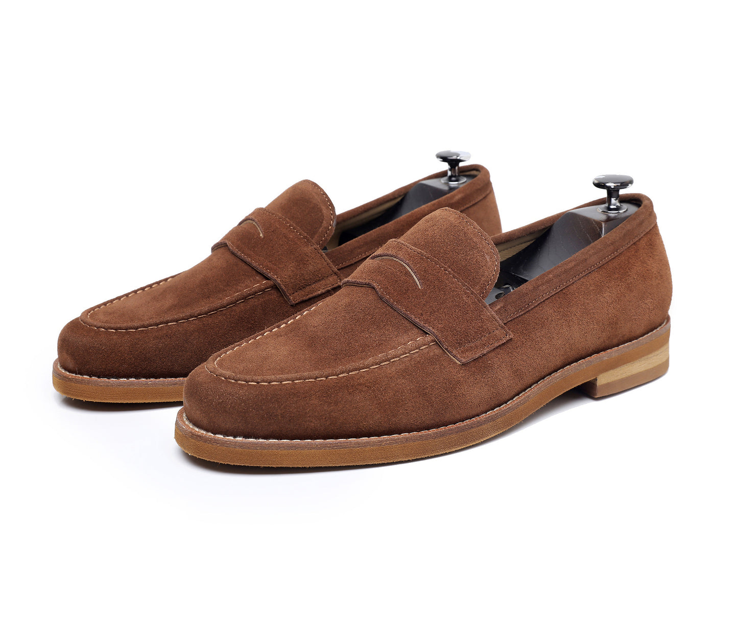 Zapatos casuales de cuero estilo británico con punta redonda para hombre