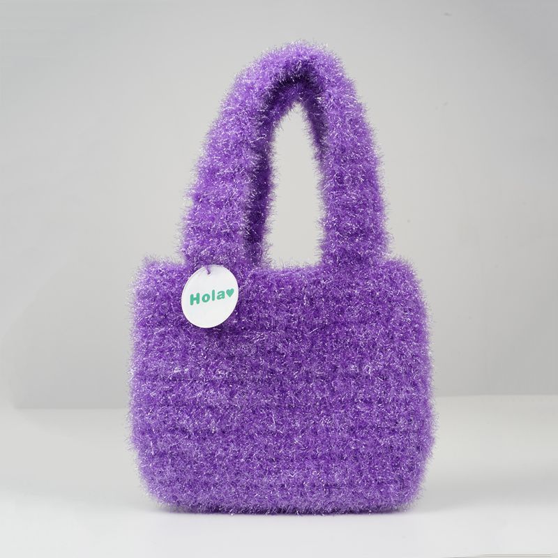 Bolso de mano de punto estilo retro para mujer