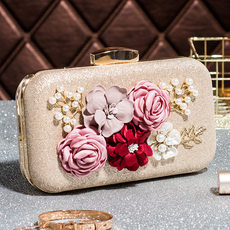 With Cheongsam Pearl Flower Sweet Evening Bag