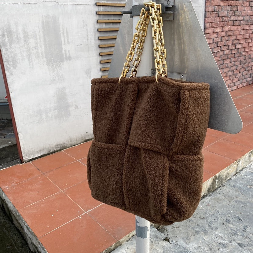 Sac à bandoulière simple en laine tissée polyvalente