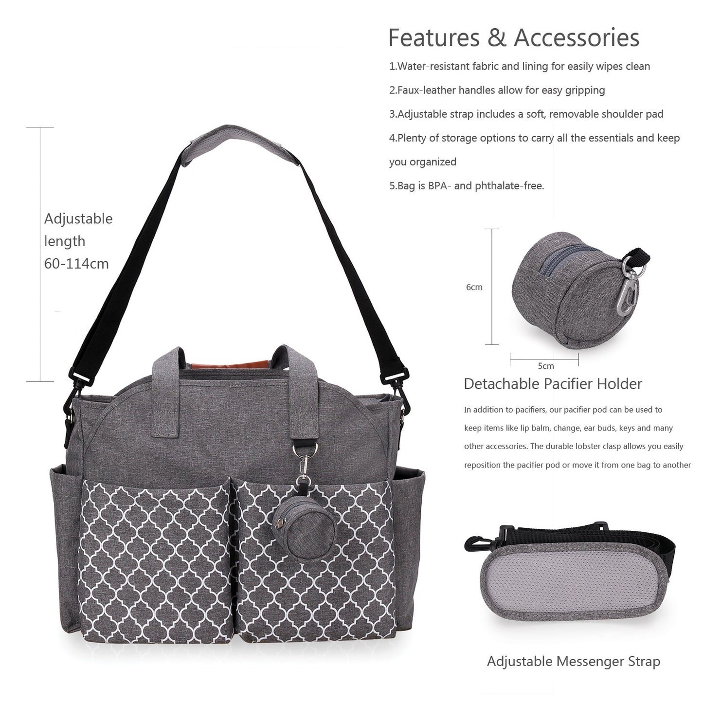 Outdoor Travel Single-shoulder Mommy Bag Multifunctional Large-capacity Portable Shoulder Bag