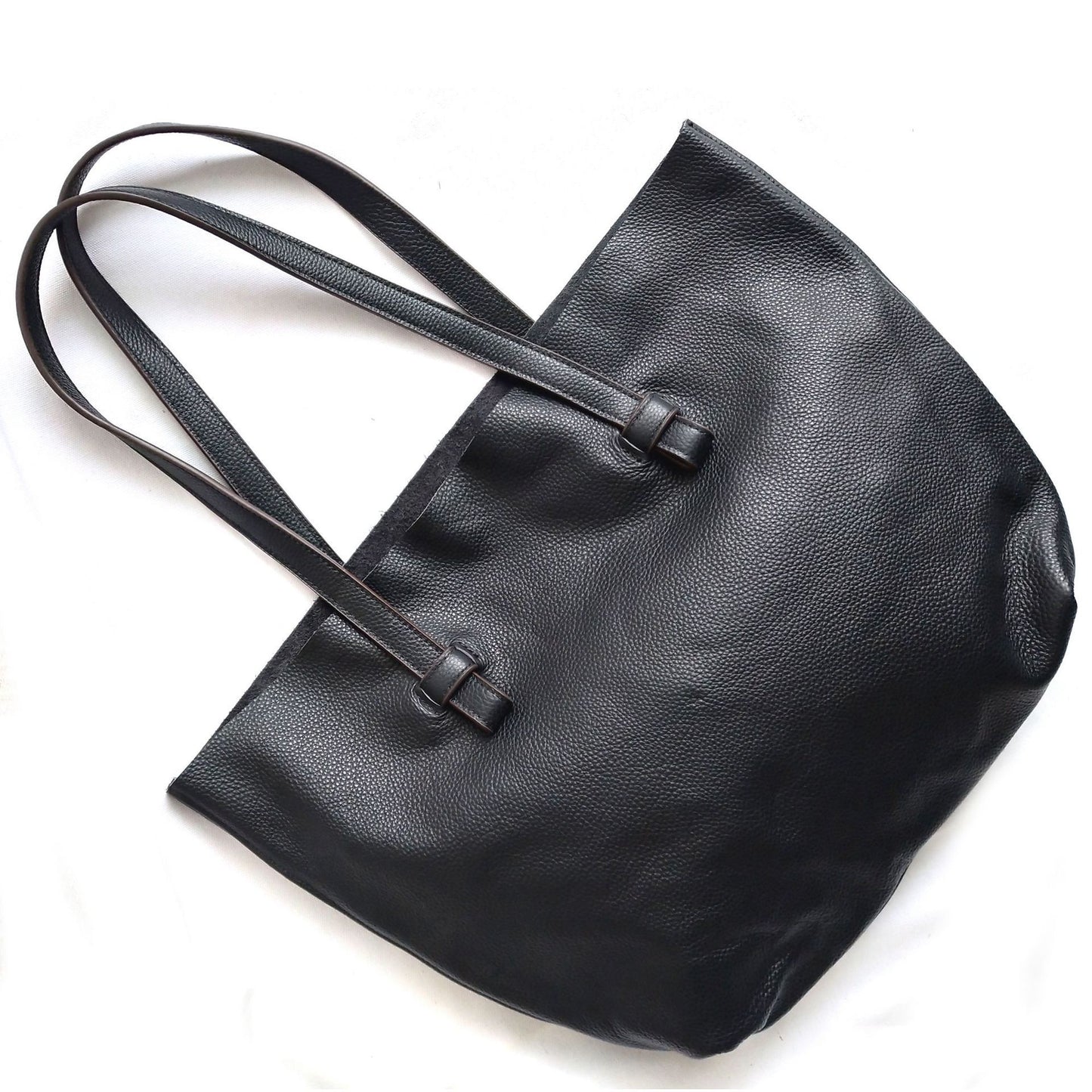 Hand-held Simple And Practical Cowhide Shoulder Handbag