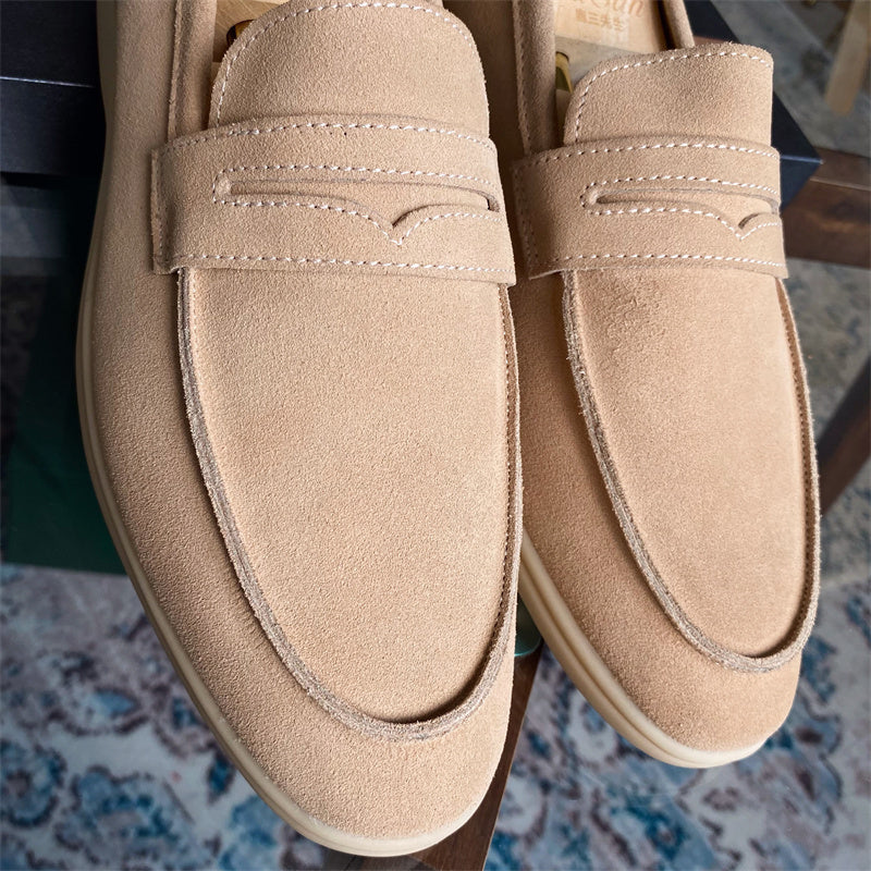 Chaussures décontractées pour hommes en cuir véritable faites à la main