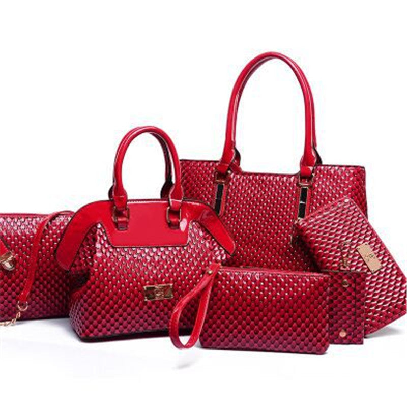 Diamond Pattern Picture Mother Bag Six-piece Female