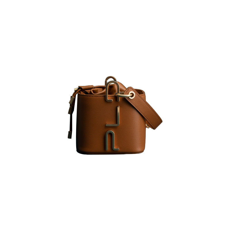 Leather Cow Bucket Bag High Sense Bag Hand