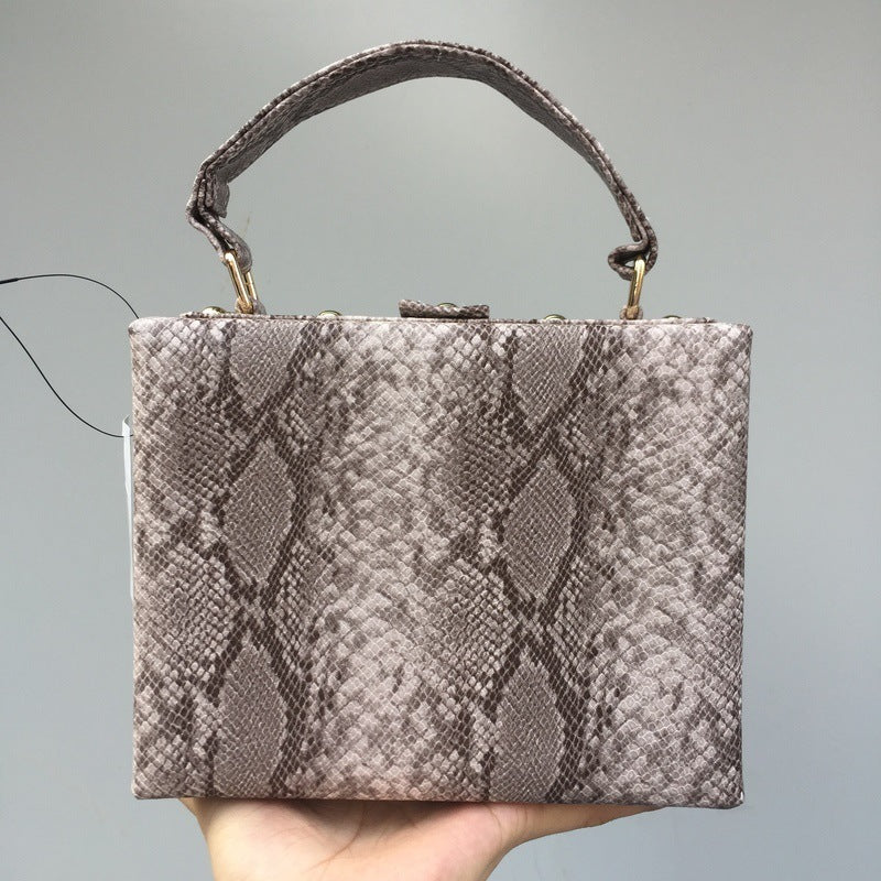 Bolso de piel con estampado de serpiente para mujer, estilo europeo y americano