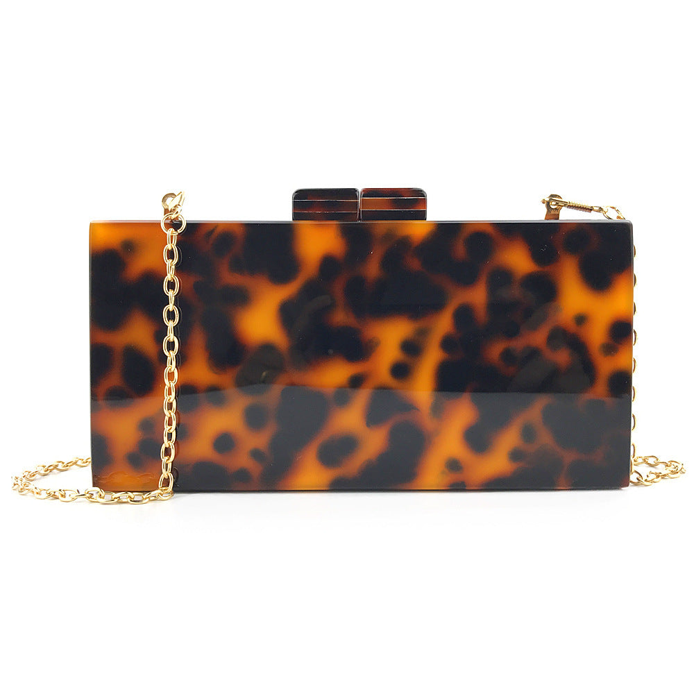 Evening Bag Fashion Leopard Print Acrylic Female Bag