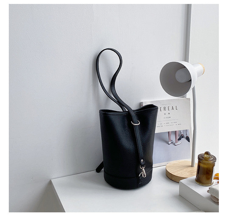 Sac seau cylindrique à bandoulière simple pour femme, grande capacité