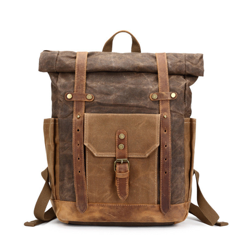 Men's Fashion Vintage Leather Canvas Laptop Bag