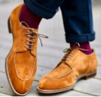 Chaussures d'affaires en daim à lacets pour hommes de style britannique