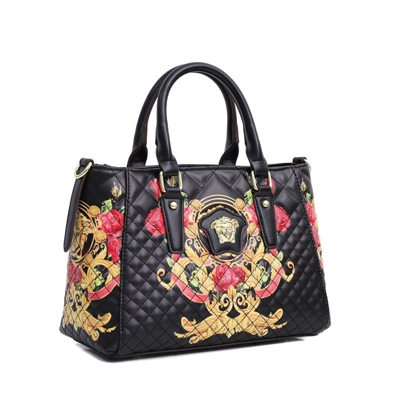 Printed Handbag Rhombic Car Line Women's