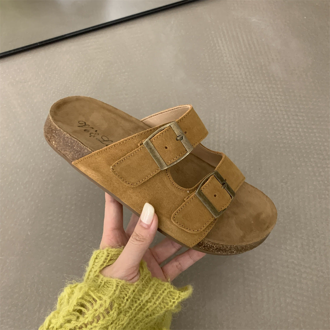 Chanclas de una palabra con personalidad de moda para mujer