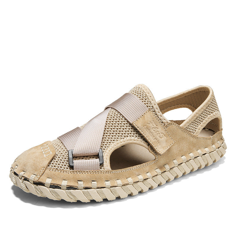 Sandalias de malla transpirables con suela suave y hueca para playa de verano para hombre