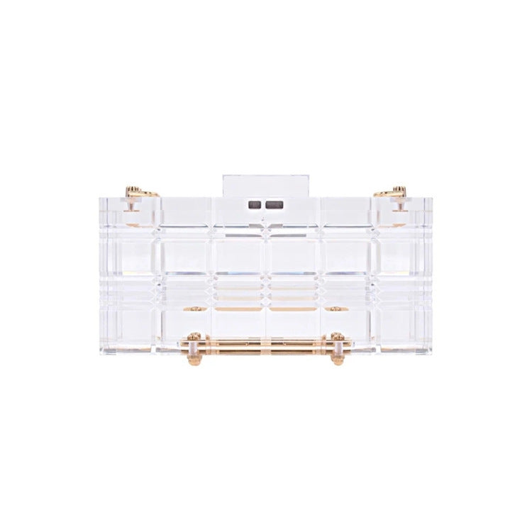 Rectangle Check Transparent Acrylic Dress Bag