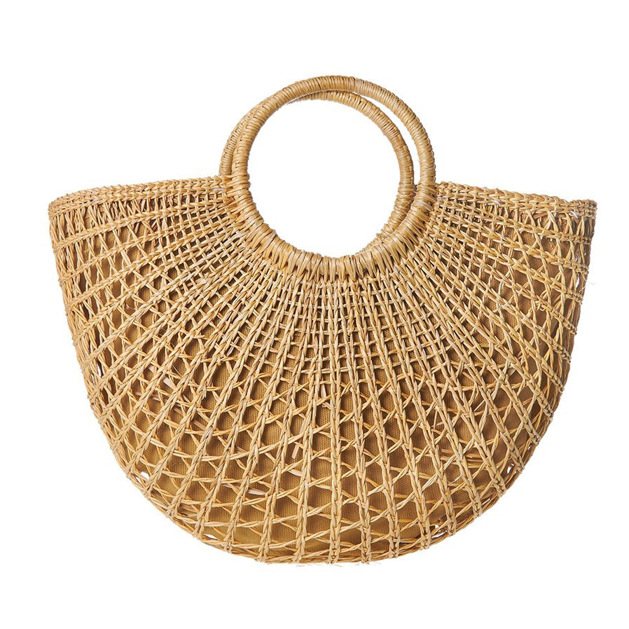 Sac de plage d'été polyvalent de style vacances en demi-cercle