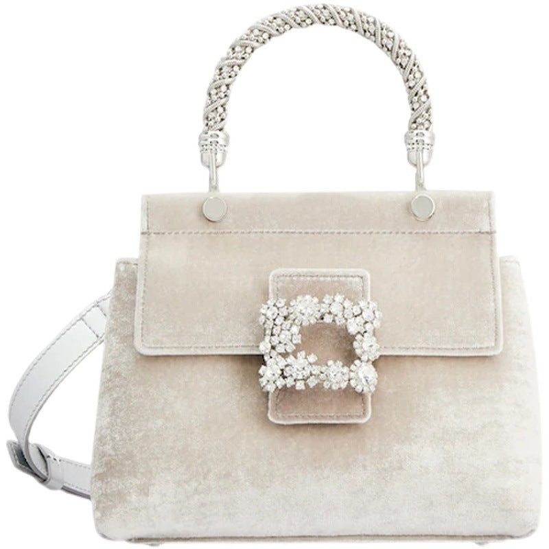 Bolso de mano con flores y diamantes de imitación de Niche