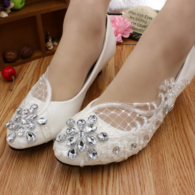 Women's Fashion Simple Low Heel Bridesmaid Shoes