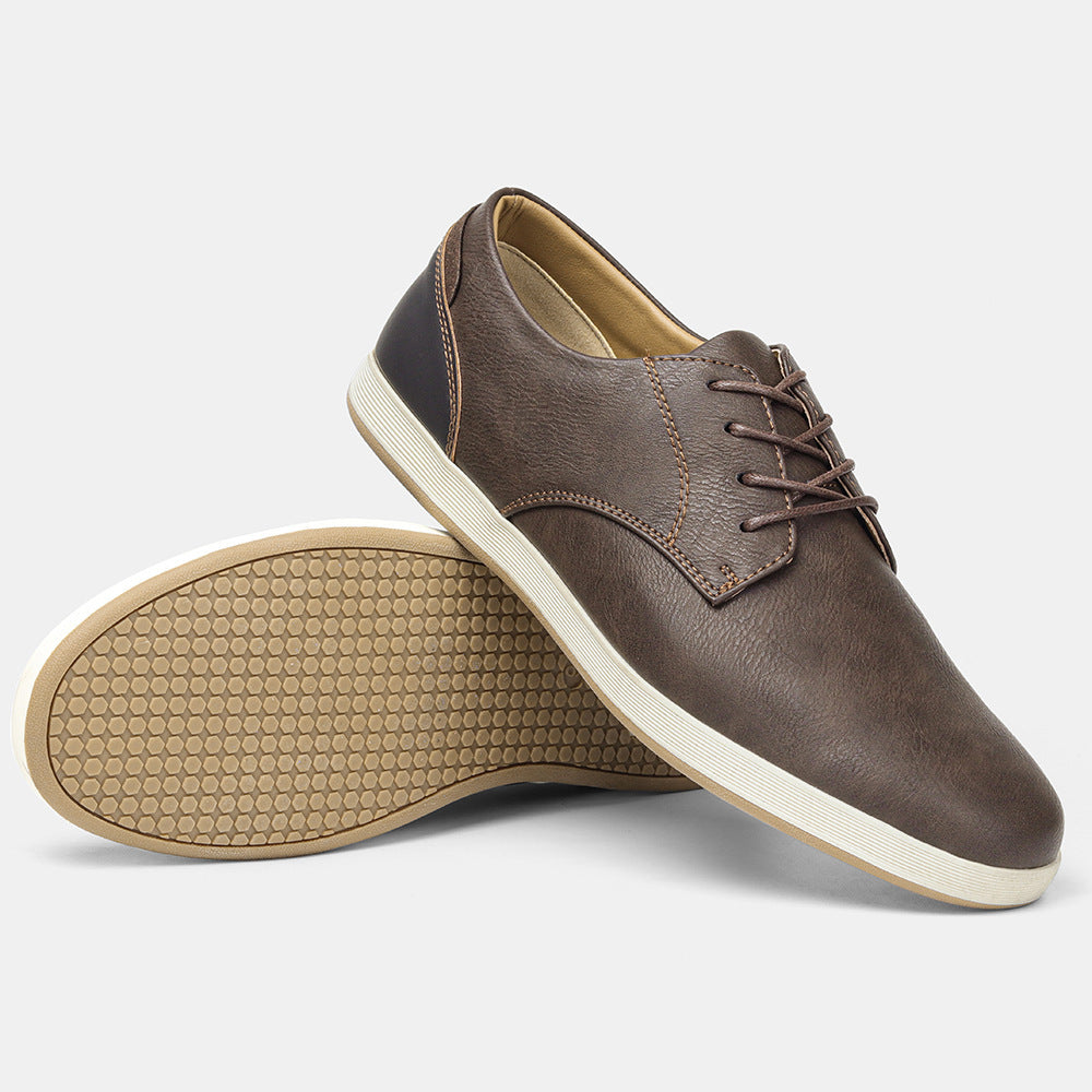 Zapatos casuales de cuero para hombre, cómodos y de talla grande